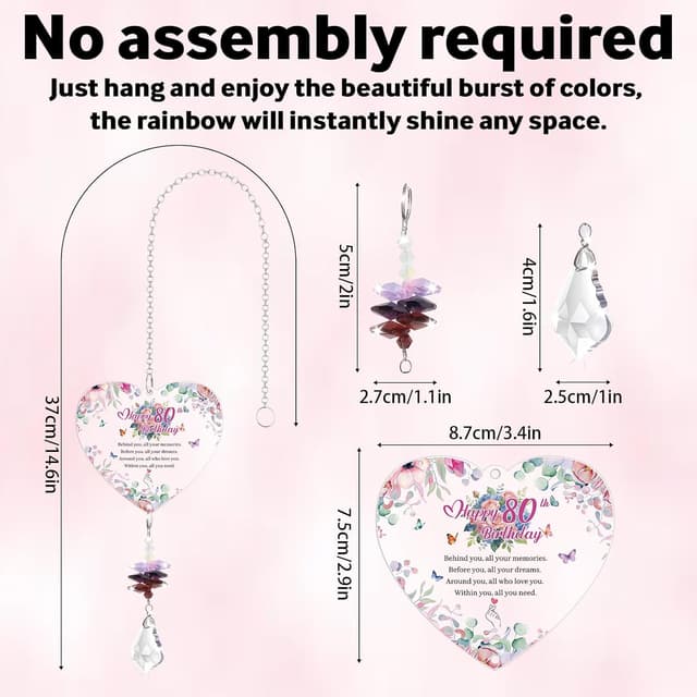 Thumbnail 4 de 80th Birthday Crystal Suncatcher for Women