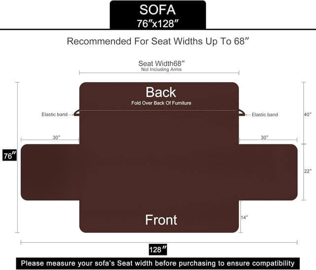 Thumbnail 5 de U-NICE HOME Reversible Sofa Cover 68" 🛋