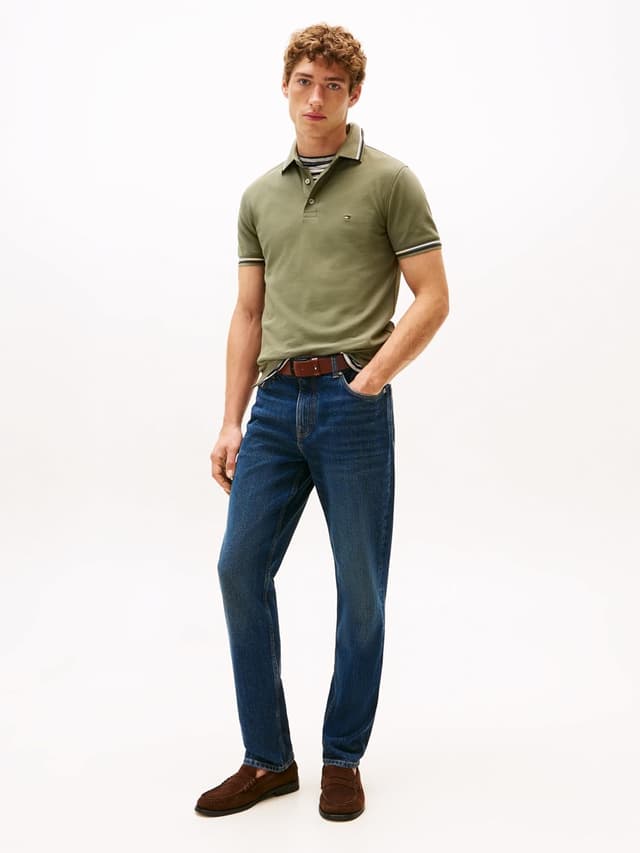 Detalle de Tommy Hilfiger Men’s Short Sleeve Tipped Seasonal Slim Fit Polo Shirt