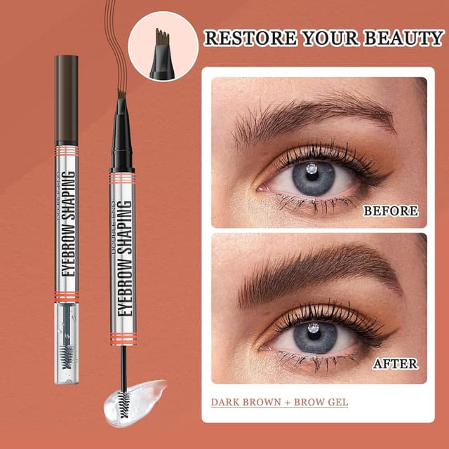 Thumbnail 5 de Netinpeater Lápiz de cejas 2 en 1 marrón oscuro 24h