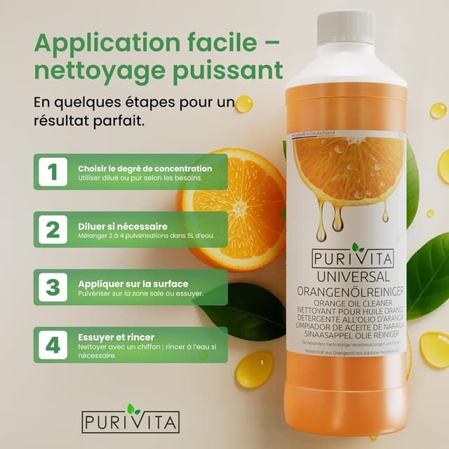 Thumbnail 5 de PURIVITA® Concentré nettoyant huile d'orange 500 ML