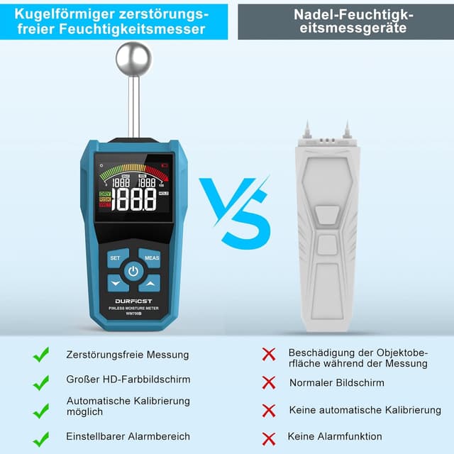 Thumbnail 5 de DURFICST Feuchtigkeitsmessgerät 40 mm 📏