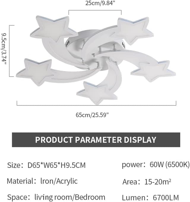 Thumbnail 1 de Goeco Plafoniera LED 60W 6700 lm a forma di stella per cameretta