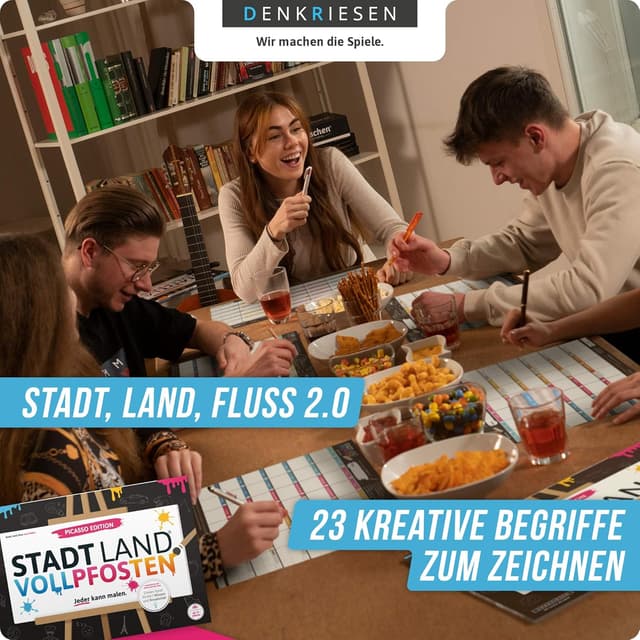 Detalle de DENKRIESEN Stadt Land VOLLPFOSTEN® Picasso Edition (Erweiterung) – Stadt Land Fluss zum Malen ab 8 Jahren