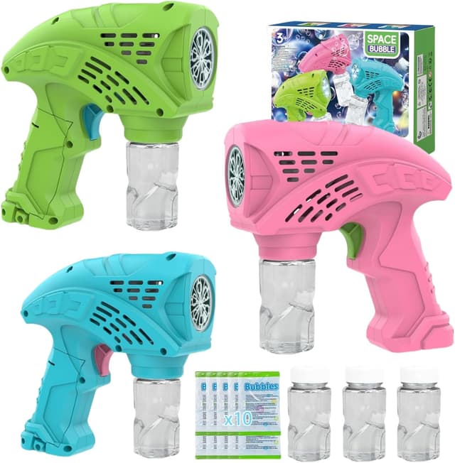Detalle de Panacare Seifenblasenpistole Bubble Gun – automatische Seifenblasenmaschine mit 130 ml Lösung