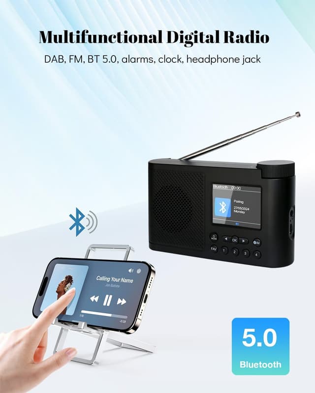 Thumbnail 4 de QEEKADA Radio portatil pequeña DAB/FM Bluetooth