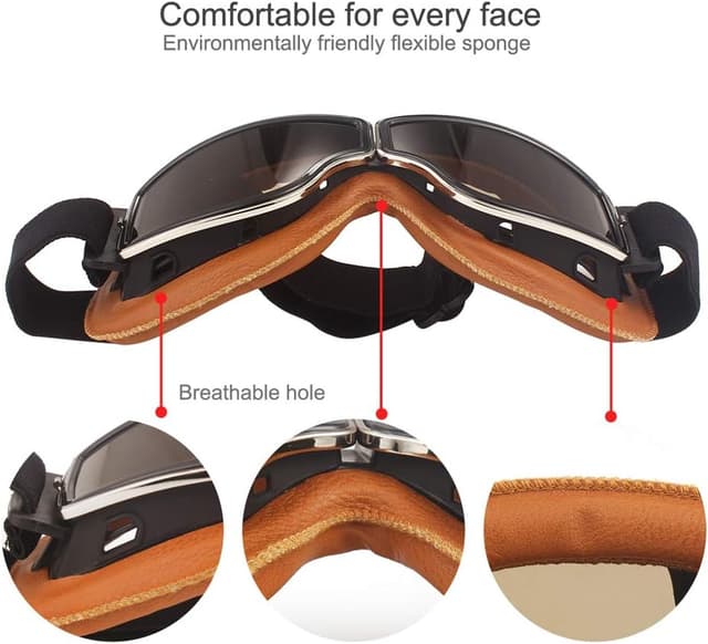 Detalle 1 de Ashilun Retro Pilot Goggles