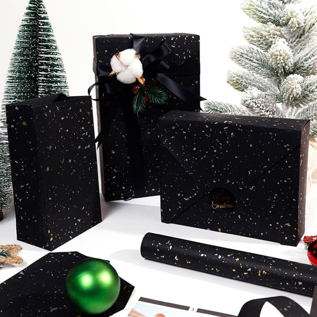 Detalle de HBell black wrapping paper roll 43cm