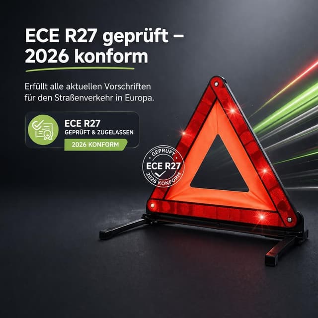 Detalle de Triangle de signalisation rouge TK Gruppe Timo Klingler, conforme ECE R27-2026
