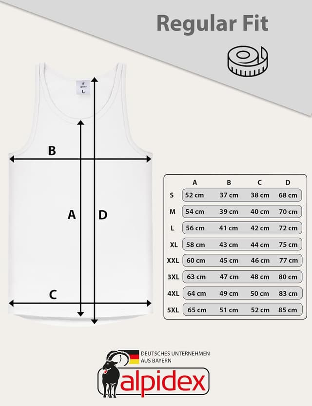 Thumbnail 6 de ALPIDEX Herren Classic Unterhemd 5er-Set (100% Baumwolle, Feinripp, ärmellos) – weiß/schwarz