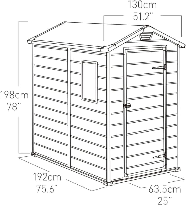 Detalle de Keter Manor 4X6 🏡 Caseta de jardín resistente al agua