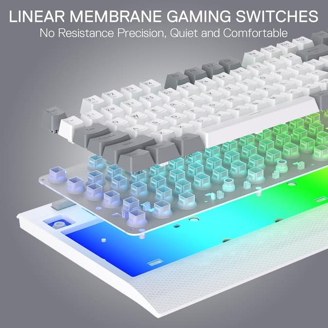 Detalle 2 de Redragon K525 RGB Backlit Membrane Gaming Keyboard with Multimedia Keys and Macro Controls