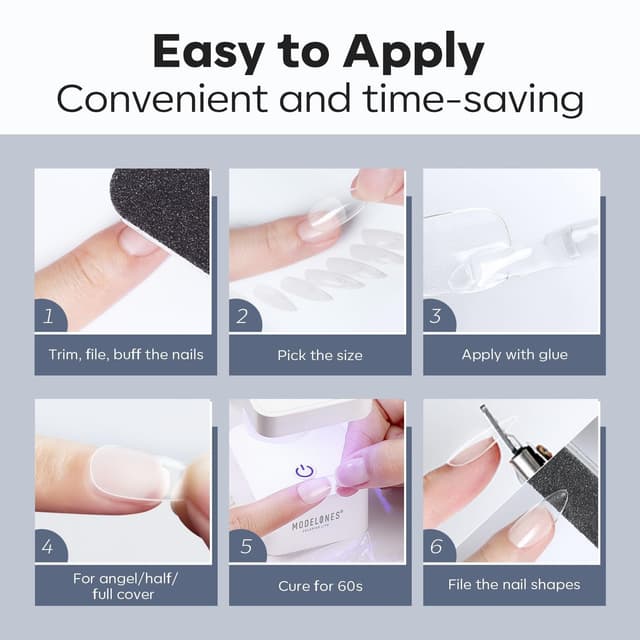 Thumbnail 6 de Modelones Nageltips 510 Stück Full Cover Set 💅