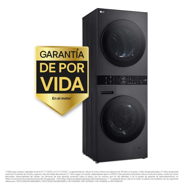 Detalle 2 de LG WT1210BBF torre lavado y secado 12 kg