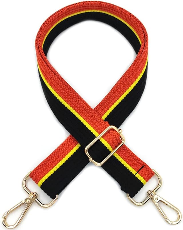 Detalle de Yudawang verstellbarer Taschengurt zum Wechseln (3,8 cm) mit Karabiner, Weiß-Braun – Schulterriemen für Damen