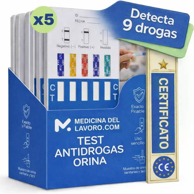 Imagen de Test drogas orina 9 en 1 — 5 unidades en OfertitasTOP