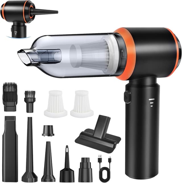 Detalle de Akkus Handstaubsauger 25.000 Pa (4-in-1) – kabellos, 3-Gang, bürstenloser Motor für Auto, Küche & Tierhaare