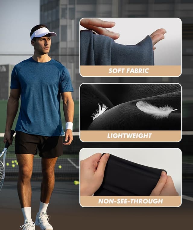 Detalle 2 de 5 Pack Quick Dry Workout Shirts for Men