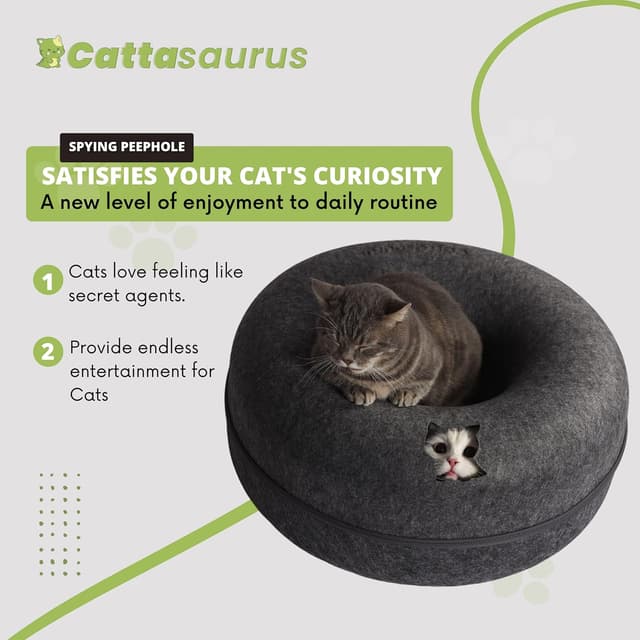 Thumbnail 5 de CATTASAURUS Peekaboo Cat Cave Large for 30–45 lbs 🐱