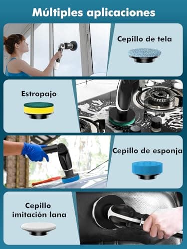 Thumbnail 5 de Yesiview Brosse nettoyage électrique avec 7 têtes, manche extensible