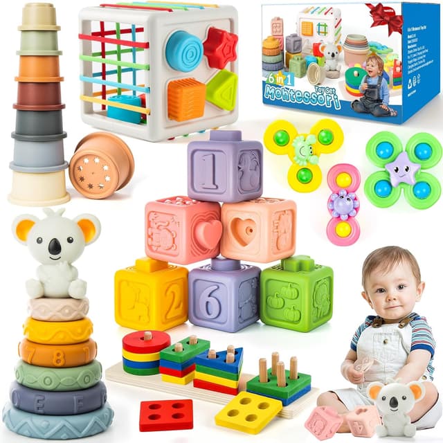 Detalle de 6-in-1 Montessori Baby Toy for 6–12 Months