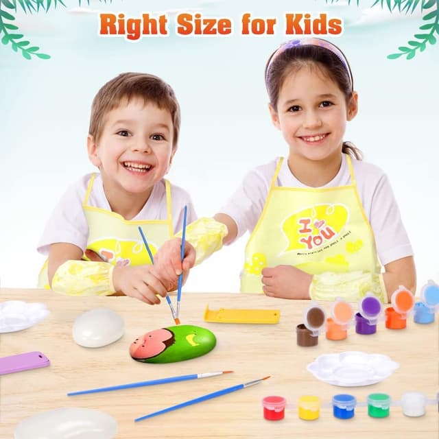 Detalle de Lekebaby Rock Painting Kit (Glowing Animal Rocks) for Boys & Girls, age 3+