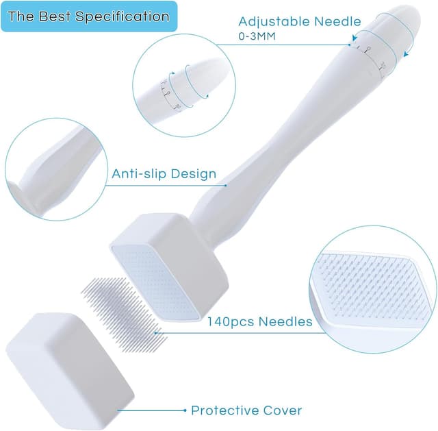 Thumbnail 1 de Dr.roller Derma Stamp Microneedling Pen 0-3mm 140 Pins