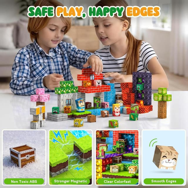Detalle 2 de Crifeton Magnetic Blocks 220-piece magnetic building set for ages 3+