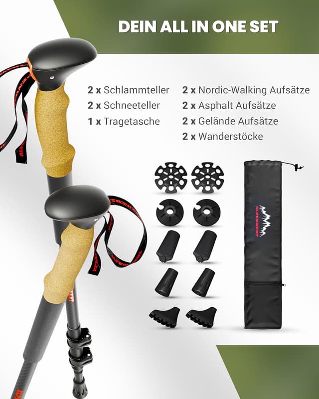 Detalle 2 de ALPENWERT Wanderstöcke Teleskop 190 g