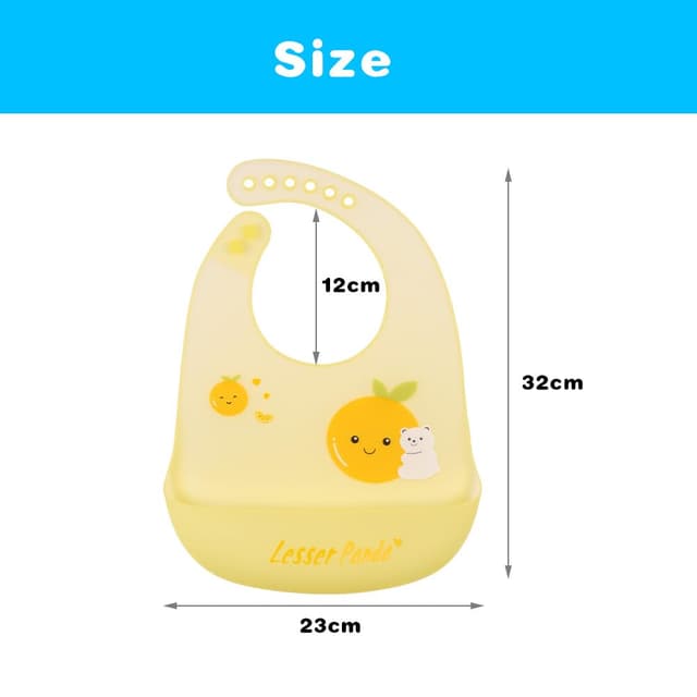 Detalle 2 de Vicloon Silikon Baby Lätzchen (2er-Set) mit Auffangschale, 6 verstellbaren Druckknöpfen, BPA-frei – Bär & Kaninchen