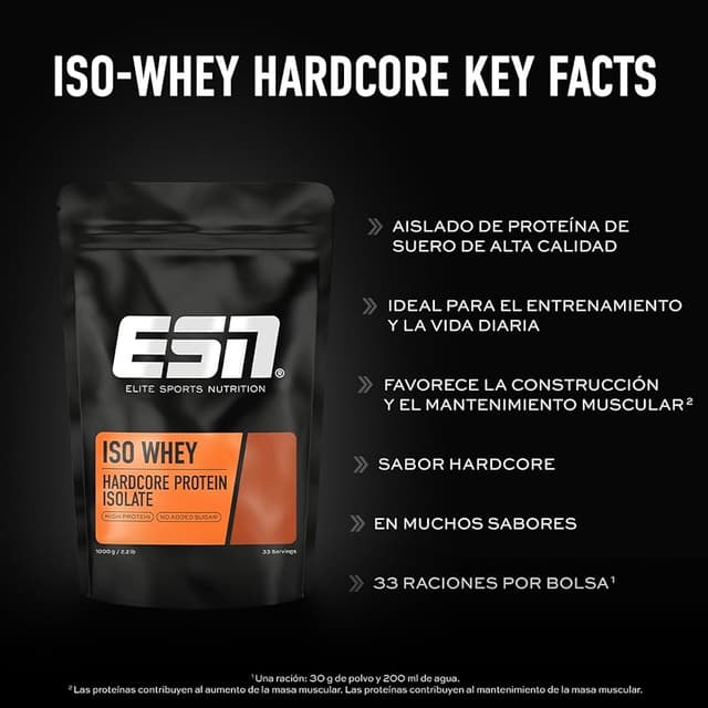 Thumbnail 2 de ESN IsoWhey Hardcore Protein Powder 1 kg — 26 g proteína por porción 💊