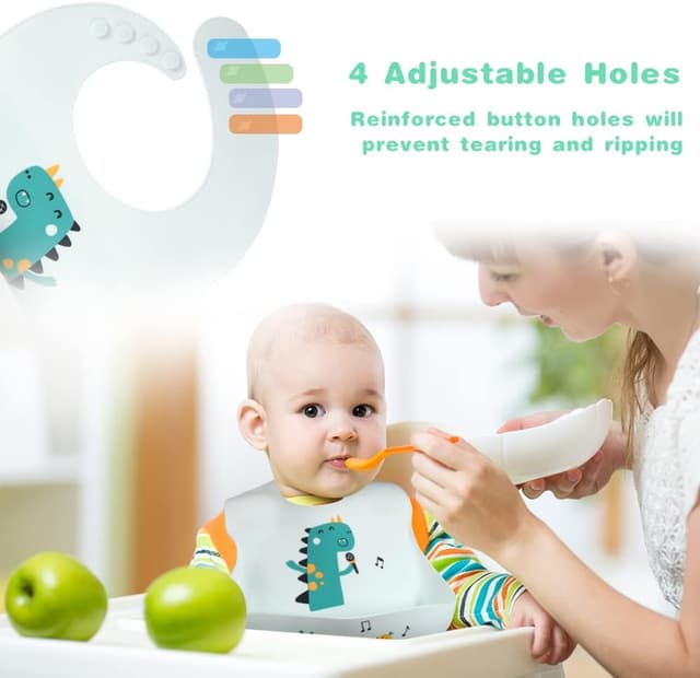 Thumbnail 4 de Vicloon Silicone Baby Bib 6‑Position Adjustable