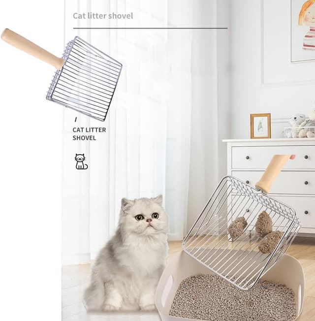 Thumbnail 6 de HUATEEN Wooden Handle Metal Cat Litter Scoop