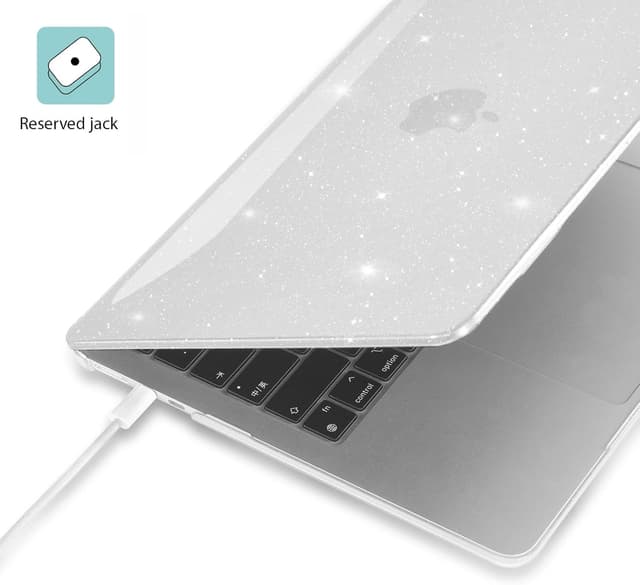 Detalle de EooCoo Hülle für MacBook Air 15 (15,3 Zoll) mit Touch ID – ultradünne Hartschale Case „Glitzer Klar“