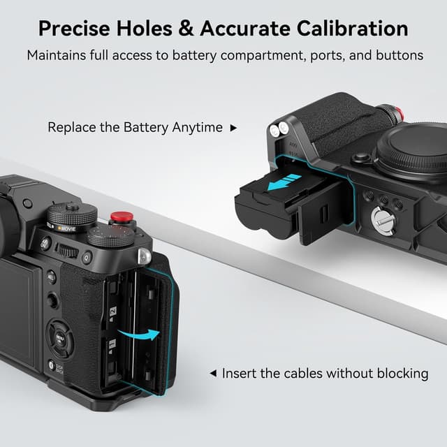 Detalle de SmallRig X-T5 L-Bracket Grip mit Arca-Swiss Schnellwechselplatte und Silikon-Handgriff (für Fujifilm X-T5) – 4260