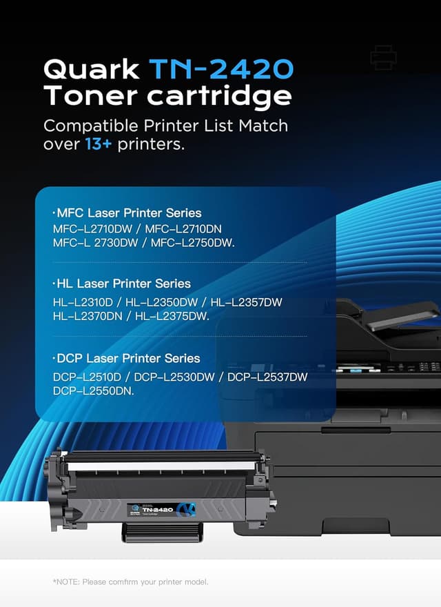 Detalle 2 de Quark Tóner TN2420 Compatible para Brother MFC L2710DW