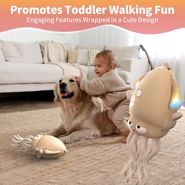 Thumbnail 6 de Polpo danzante interattivo con luci LED, musica e sensori anti-ostacoli