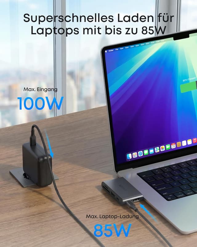 Detalle 2 de Anker Nano Hub 85W USB-C 6‑in‑1