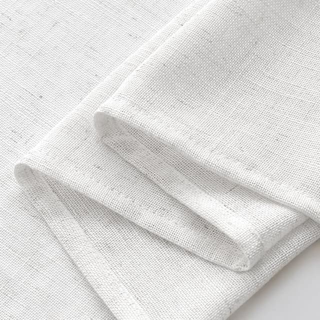 Detalle 2 de EMEMA Gardinen Vorhänge Leinenvorhang mit Kräuselband, halbtransparent, reinweiß – 2er-Set 140 x 260 cm