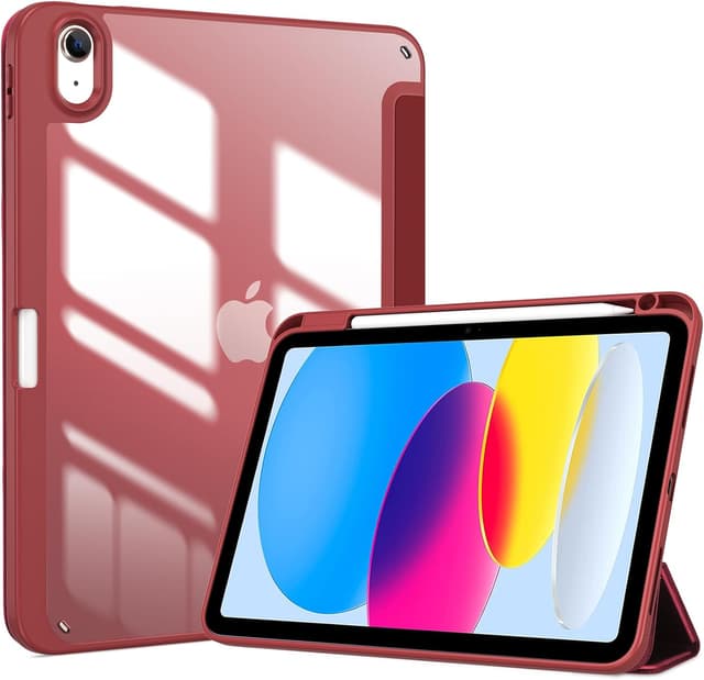 Detalle de ProCase Hülle für iPad 11" (A16, 2025) & iPad 10. Gen 10,9" (2022) mit Stifthalter – Smart Case in Wein