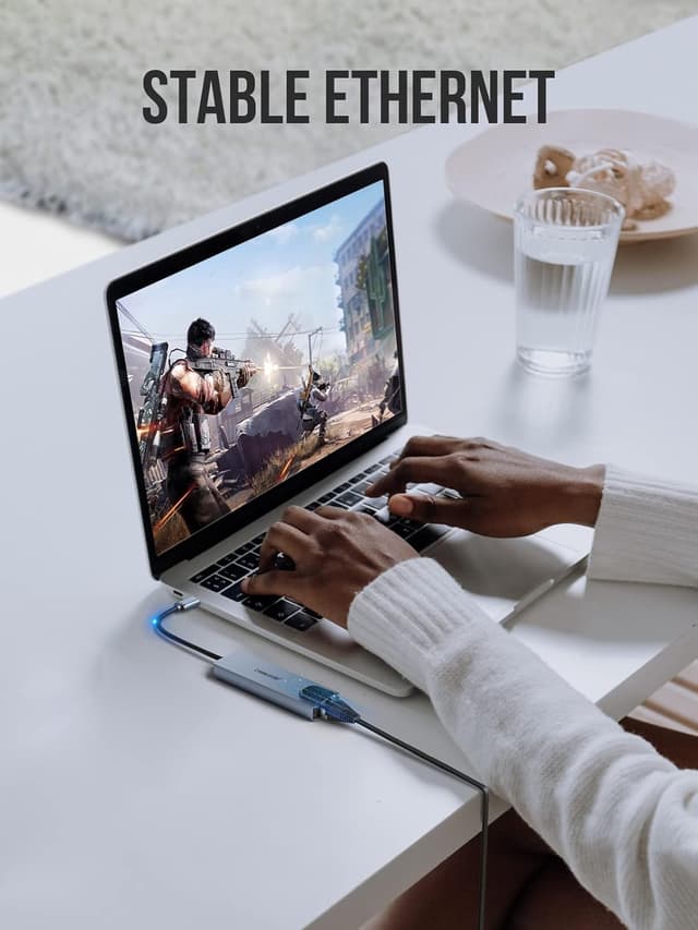 Detalle de Lemorele 6‑in‑1 USB‑C Hub 100W PD, 4K HDMI, Ethernet