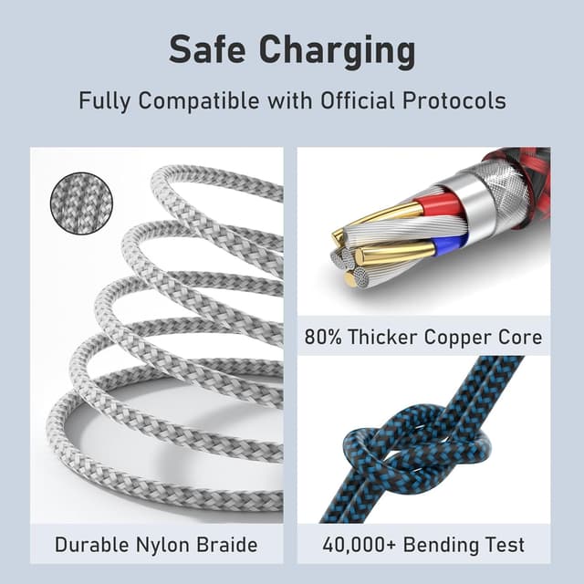 Thumbnail 4 de USB C Charger Cable 3Pack 6FT 60W ⚡