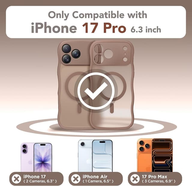 Detalle 2 de CAPRARO Magnetic iPhone 17 Pro Case (Brown) with Full Camera Protection