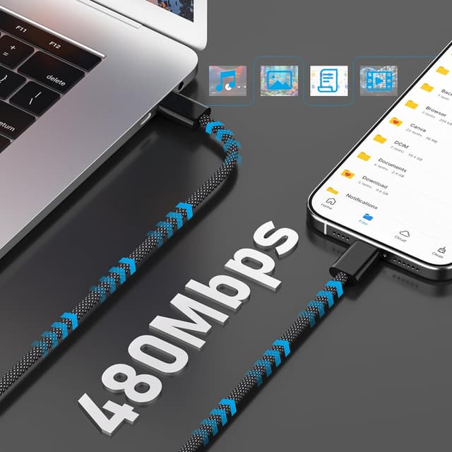 Detalle de Anysea Cable USB C a USB C 60W 4Pack