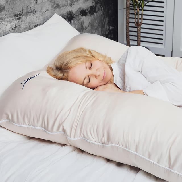 Thumbnail 6 de MKS Coussin de grossesse 100x150 cm en U : support ergonomique et housse en bambou lavable