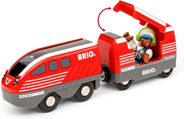 Detalle 2 de BRIO World 36102 Zugset mit Rückziehmotor – Spielzeuglok für Kinder ab 3 Jahren