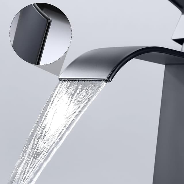 Thumbnail 4 de CECIPA Grifo Lavabo Cascada Alto Negro 185 mm