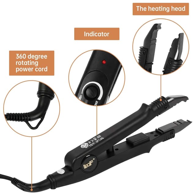 Detalle 2 de HAUSPROFI Profi Wärmezange Haar Extensions Iron schwarz