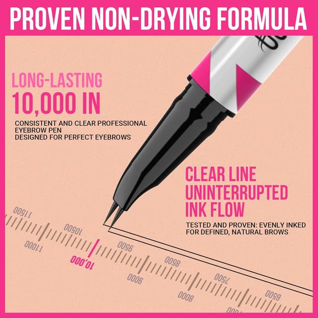 Detalle de iMethod Curved Eyebrow Pen (2-in-1 dual-ended) with curved tip and brush-tip, Black Brown