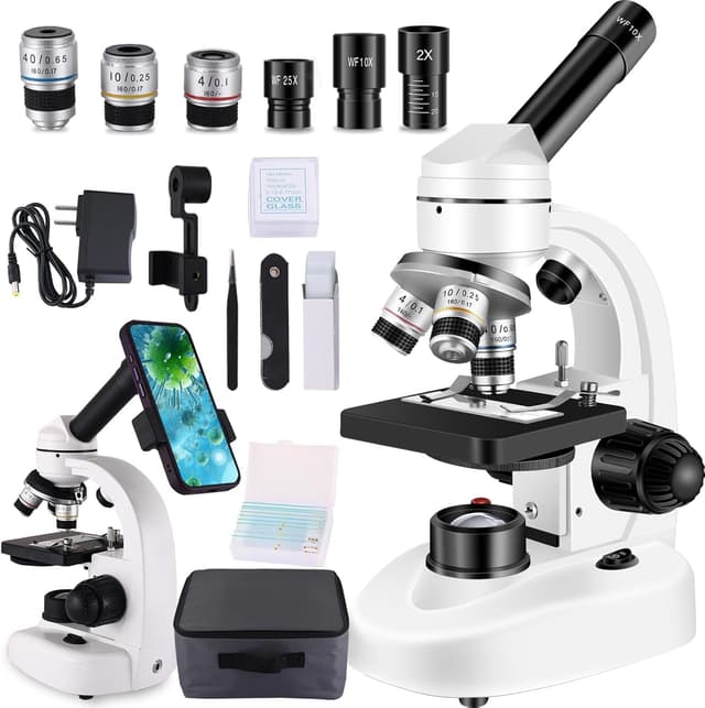 Imagen de Microscopes for Adults WF10x WF25x Compound Microscope en OfertitasTOP